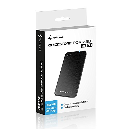 Sharkoon Quickstore Portable USB 3.1 Gehäuse (für 2,5 Zoll (6,4cm) SATA Festplatte) schwarz - 4