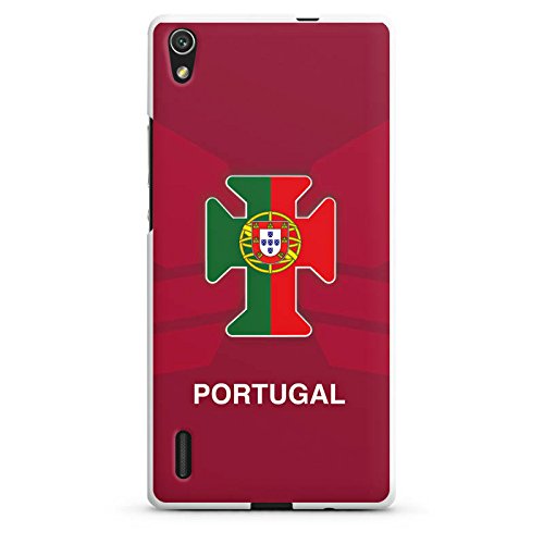 Huawei Ascend P7 Hülle Silikon Case Schutz Cover Portugal EM Trikot Fußball Europameisterschaft