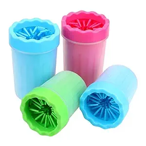Picckola International Portable Pet Paw Cleaner/Washer, Durable Cleaning Cup with Silicone Bristles, Quickly Scrub and Wash Muddy Dirty Paws and Feet (Medium) Color May Vary