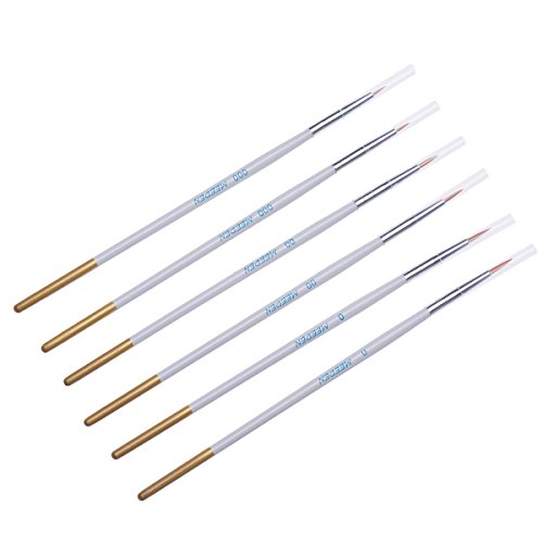 meeden Detail Pinsel-Set – 6 Miniatur-Kunst Pinsel für feine Details & Art Gemälde – Acryl-, Aquarell, Öl – Miniaturen, Modelle, Flugzeug-Kits, Nagel…, 3 Stück - 3