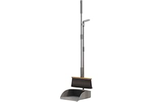 SKY Plastic Broom and Dustpan Set Fordable Windproof Dust Pan with Aluminum Handle Upright Standing Floor Sweep