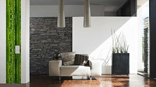 Livingwalls selbstklebendes Panel Pop up Panel in Bambus Optik fotorealistisch 2,50 m x 0,35 m grün Made in Germany 943661 94366-1 - 2