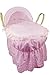 Cuddles Collection Long Drape Palm Moses Basket (Pink)