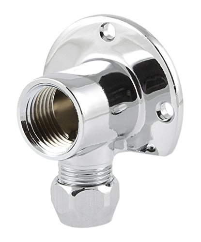 derClou24 Messing Wandscheibe Deckenwinkel für 1/2 Zoll Ventile, Quetschanschluss 10 mm für Kupferrohr, verchromt, 5008013010