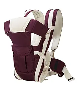 Chinmay Kids 4-in-1 Adjustable Baby Carrier Cum Kangaroo Bag/Baby Carry Sling/Back/Front Carrier for Baby with Safety Belt and Buckle Straps (Purple)