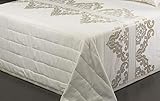 Producto 100% Nacional JVR Tiffany Colcha Bouti, Algodón-Poliéster, Dorado, Individual, Cama 150 cm