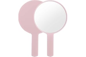 Naapesi Miroir à Main,Miroir Maquillage,Miroirs Coiffeur,Miroirs Portable Professionnel, Ronde,Polyvalent pour Voyage,Salle de Bain,Bureau,Maquillage,Beauté (Rose)