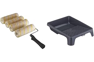 NESPOLI Kit Rouleau à Peindre Gros Chantier & Bac à peinture plat de 1,5 litre standard pour rouleau 180mm, NESPOLI