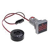 ★-Aktueller Bereich: 0-100A Xurgm Amperemeter, Digital AC 0-100A Amperemeter Voltmeter LCD Volt Ampere Panel Meter (Rot)