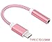 Produktbild Adapter Kopfhörer  lucklystar® Typ C Stecker auf 3.5 mm Adapter für Kopfhörer, 3,5 mm Kabel Audio-Konverter USB C Adapter für Kopfhörer für Moto Z Series/Z Force, Huawei Mate 10/Pro, Xiaomi Mi 6/mix 2/Note 3 ect. Rosa