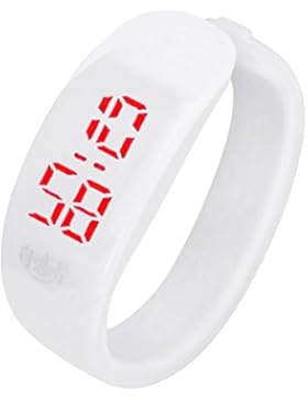 Sannysis Mode Damen Gummi LED Uhr Datum Sports Armband-Digital-Armbanduhr