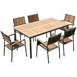 - Abmessungen Tisch: 160x90cm Höhe: 76cm, Sessel: 57x57cm Höhe: 85cm