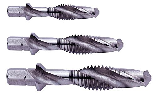 Exact 30307 Kombigewindebohrerbitsatz M4/M5/M6 HSS (patentierte ROTAPLUS ® Induktionszone reduziert Bruchgefahr)