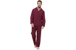 kraftd Men's Pyjama Set Traditional Classic Cut Pyjamas Sets Cotton Loungewear Sleepwear Nightwear Pj's