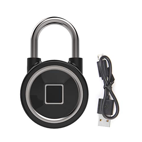 Preisvergleich Produktbild JimTw-UK Elektronisches Fingerabdruck-Vorhängeschloss, Diebstahlschutz, Schlüssellos, elektronische Schlösser, Bluetooth-Türschloss