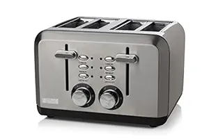 Haden Perth Sage 4 Slice Toaster | Stainless Steel Body | Removable Crumb Tray | Cancel / Defrost / Reheat Settings | Adjustable Browning Control and Toasting Time