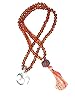 Mogul Interior Adult Healing Mala Crystal 108 Prayer Hindu Meditation Rosary Om Pendant 22 inches Brown