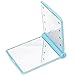 Women Ladies Make Up Cosmetic Compact Portable Folding Pocket Mirror with 8 Led Light Light Blue