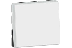 LEGRAND | Poussoir 6A 2 Modules Composable Blanc, Mosaic, Connexion Rapide Sans Outil, Finition Brillante, Montage Encastré Avec Boîte 40mm