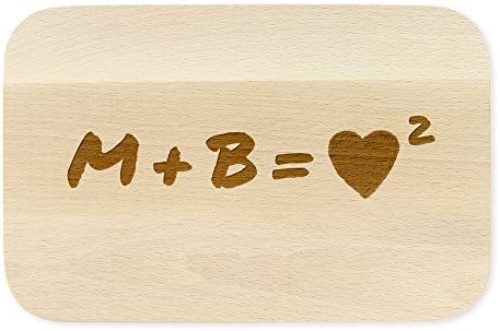 Sycamore Cutting Board – Beautifully Engraved – Love Squared – Personalised With Initials Of Your Choice – Light Wooden Chopping Board – Gift Ideas For Lovers – Valentine’s Day Presents