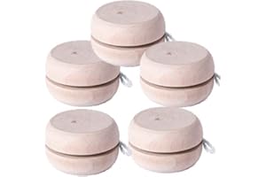 Partituki Lotto di 5 Legno Naturale Yoyos Ottima Idea per Regali di Compleanno per Bambini di Classe, Regali di Comunione, Matrimoni ...