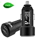 Produktbild Foxsun 4.8A / 24W Metall Dual Smart USB Port KFZ-Ladegerät mit Smart-IC-Technologie für iPhone X / 8/8 Plus / 7 / 6S / 6 Plus, iPad Luft / Pro / Mini, S9 / S8 / S7 / S6 / Edge / Plus , Note 5/4, LG, Nexus, HTC und mehr (Schwarz)