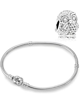 Pandora Geschenkset Starterset Eule Charm & Armband 590702HV + 791966