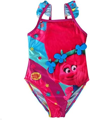 Kids Swimsuit Trolls|Poppy Rainbow Swimwear Official Licenced,5 Sizes(3-7 Years) (3 Years: 98cm / 38.5")