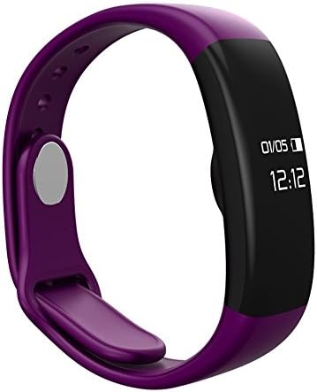 Smart Bracelet Fitness Band tracker with Hear rate monitor Steps Calories burned Movement mileage pedometer bracelet Smart Activity tracker Bracelets Waterproof IPX7 Bluetooth 4.0 Sport wristband watch -Tecomax (Purpul)