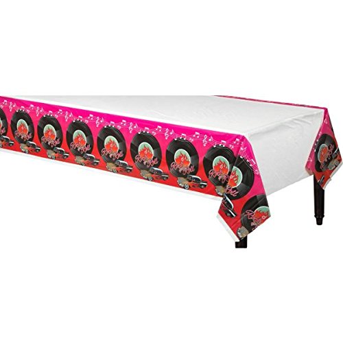 Amscan 137 x 260 cm 50s Classic Tisch Cover aus Kunststoff - 2