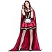 Produktbild SSUPLYMY Damen Bowkleid Kostüm Magic Mistress Hexenkostüm Teufelchen Halloween Cosplay Hexenkleid Hexen Kostüm-Set für Damen Fasching Karneval Abendkleid Halloween kleid Dress