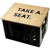 Geschenkidee Geburtstagsgeschenk Bierkastensitz Bierkistensitz Sitzauflage Bierkiste Bierkasten Sitz Hocker Holz Handmade Hipster mit Motiv TAKE A SEAT (large)