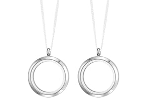 PYEUIFT Médaillon Pendentif Rond Argent 30mm, Ouvertible, Remplirable, Pour Photos Amoureux, Souvenirs, Petits Objets, Sable et Coquillages de Plage, Bijoux DIY, Pour Couples, Créateurs DIY(2 Pièces