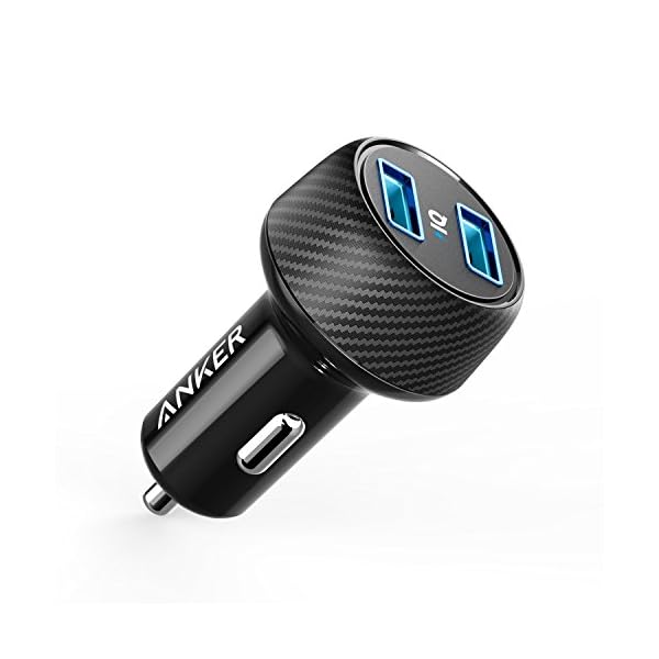 Anker Auto Ladegerät PowerDrive 2 Elite 24W 2 Port Kfz Ladegerät mit PowerIQ Technologie für iPhone, iPad Air/Mini, Samsung Galaxy, alle Smartphones, Tablets, Bluetooth Geräten,Powerbank und mehr