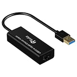 Rankie USB Netzwerkadapter, USB 3,0 zu RJ45 10 100 1000 Gigabit Ethernet Netzwerk Konverter, Schwarz - 