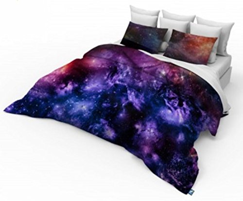 3D Effect galaxy photo print 3 pcs duvet cover bedding set single, double, king size Nebula, Cosmos, Stars, Space, Universe Pattern (Galaxy 2 Double size)