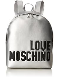Love Moschino - Borsa Soft Nappa Pu Argento, Bolsos mochila Mujer, Plateado (Silver), 14x36x38 cm (B x H T)