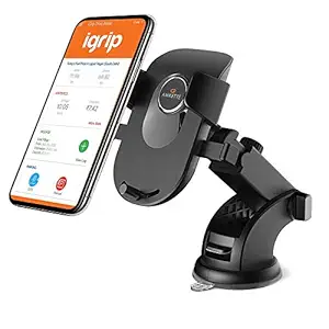 Amkette iGrip Telescopic One Touch Dashboard & Windshield Car Mount for All Mobile Phones (Black)