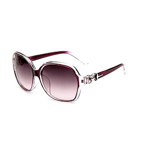 Hosaire Sombras Mujeres de Gran tamaño Gafas de Sol clásico del diseñador de Moda de Estilo UV400-Brillante Negro y Gris