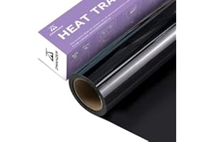 Zwanzer 12" x 12ft (30.5 x 366CM) Black Heat Transfer Vinyl Roll - Ideal for Cricut & Silhouette Cameo, Easy to Cut & Weed for T-Shirts & Apparel