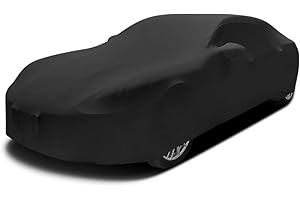 ‎BIHEE BHIEE Autoabdeckung Indoor Stretch Stoff Autoplane Staubschutz Elastischer Abdeckung Auto für Autogarage Innenbereich, Tiefgarage, Autoausstellung, Passen bis zu 4,9m-5,3m, Schwarz