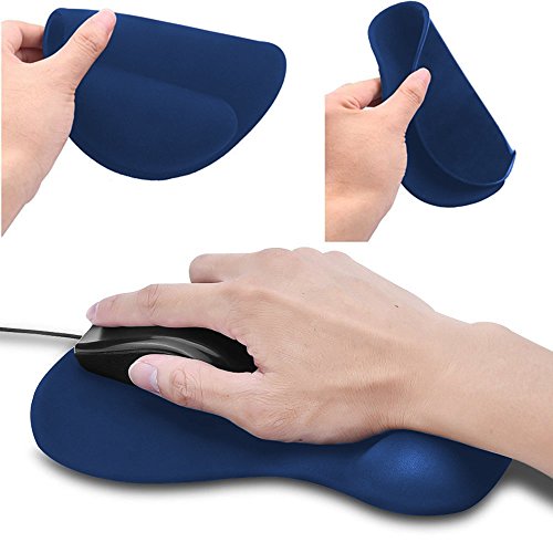 iVoler Mauspad mit Handauflage aus Gel Ergonomisches Office Komfort Mousepad Gelkissen Maus Pad zur Entlastung des Handgelenk, Rutschfeste Gummi Unterseite für Computer, PC und Laptop – Blau - 4