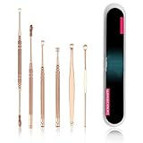 Oniche Cure Oreille 6 Pièces inoxydable Outil de Nettoyeur d'Oreille, Spirale, Ressort, Nettoyage du Canal d'Oreille, avec Boîte de Rangement.