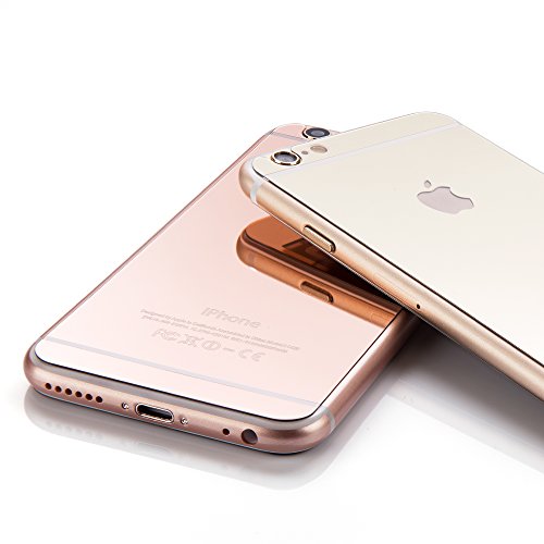 Wunderglass® – Mirror – Apple iPhone 6, 6s 4.7 Schutzfolie Verspiegelt Hartglas Sichtschutz Panzerglas Glasfolie Displayschutzglas Tempered Glass Folie Displayschutz aus echt Glas Glasprotector in Rose Gold von OKCS® - 5
