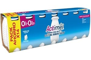(Pack 2 Und.) ACTIMEL VARIOS, DANONE (PRODUCTO REFRIGERADO) (0% materia grasa y sabor natural, 14 Und.)