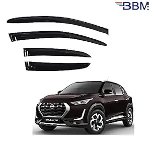 BBM Door Visor Car Rain Wind Visor Side Window Front and Back Deflector Compatible with Nissan Magnite - Year 2020 2021