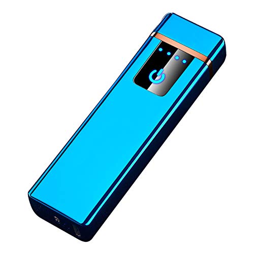 THE NAMCHE BAZAR Briquet USB Double Arc, Rechargeable, Briquet sans Flamme écologique sans gaz qualité Premium. Briquet tempête. (Bleu)