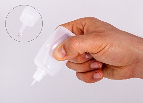 10x Tropfflasche 50ml mit gratis Trichter, Messbecher und Etiketten. Plastikflasche für E-Liquids und Flüssigkeiten - 3