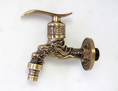 Ahatech Wasserhahn Küche Bad Vintage Antik Messing Wand befestigt - 4