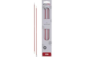 KNITPRO Knit Pro Zing: Agujas de Tejer: Extremo único: 35 cm x 2,50 mm, Metal, Rojo